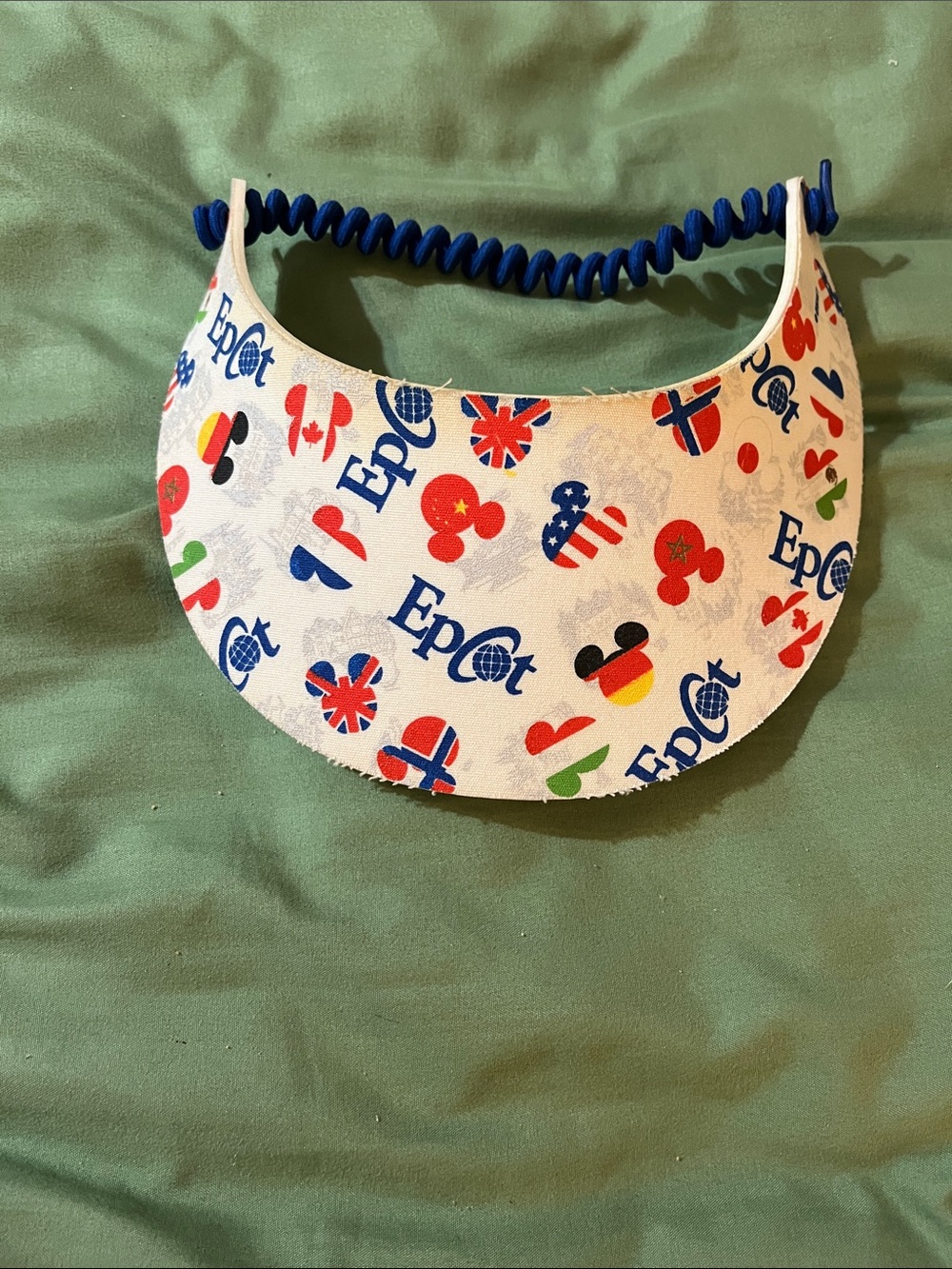 EPCOT Visor - White with Multicolor Flag Prints